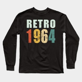 57th Birthday Gifts Year Old - Retro 1964 T-Shirt Long Sleeve T-Shirt